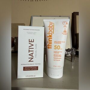 NATIVE Coconut & Niacinamide Moisturizer & THINKBABY SPF 50 Sunscreen Bundle